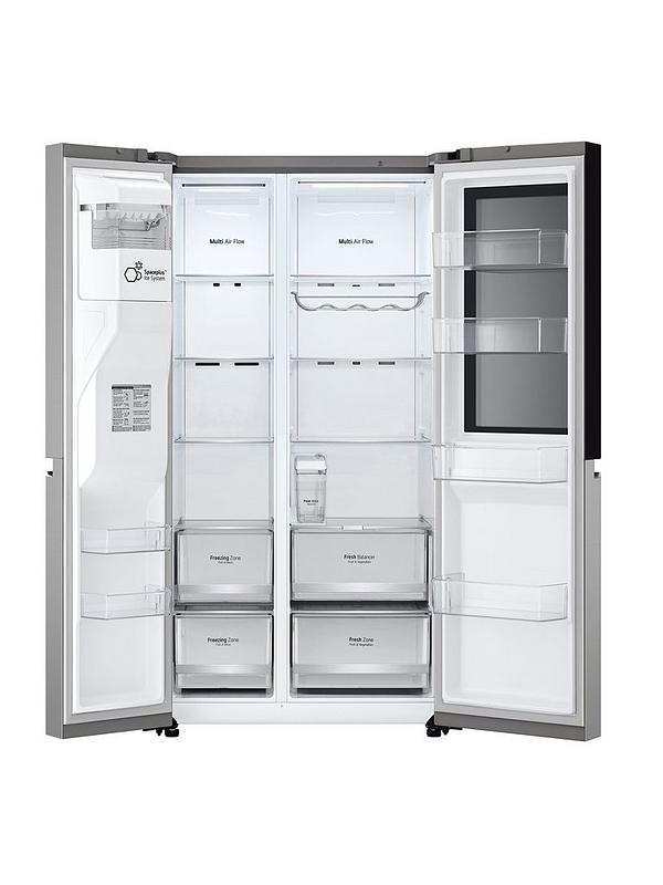 LG InstaView GSGV81PYLL Side-by-Side American Fridge Freezer with Non-Plumbed Water & Ice Dispenser - Prime Silver - 635L - E Rated - Image 2